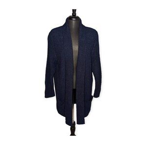 BonWorth Open Front Navy Blue Sweater Cardigan Size LP